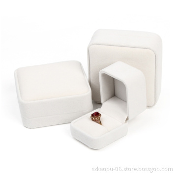 Manufacturer Supplier Romantic Sweet Luxury Small Velvet Ring Custom Jewelry Packaging Set Box With Logo